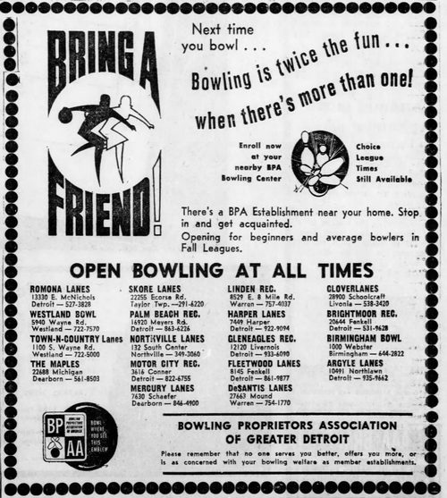 Ambassador Lanes (Argyle Lanes) - Old Ad (newer photo)